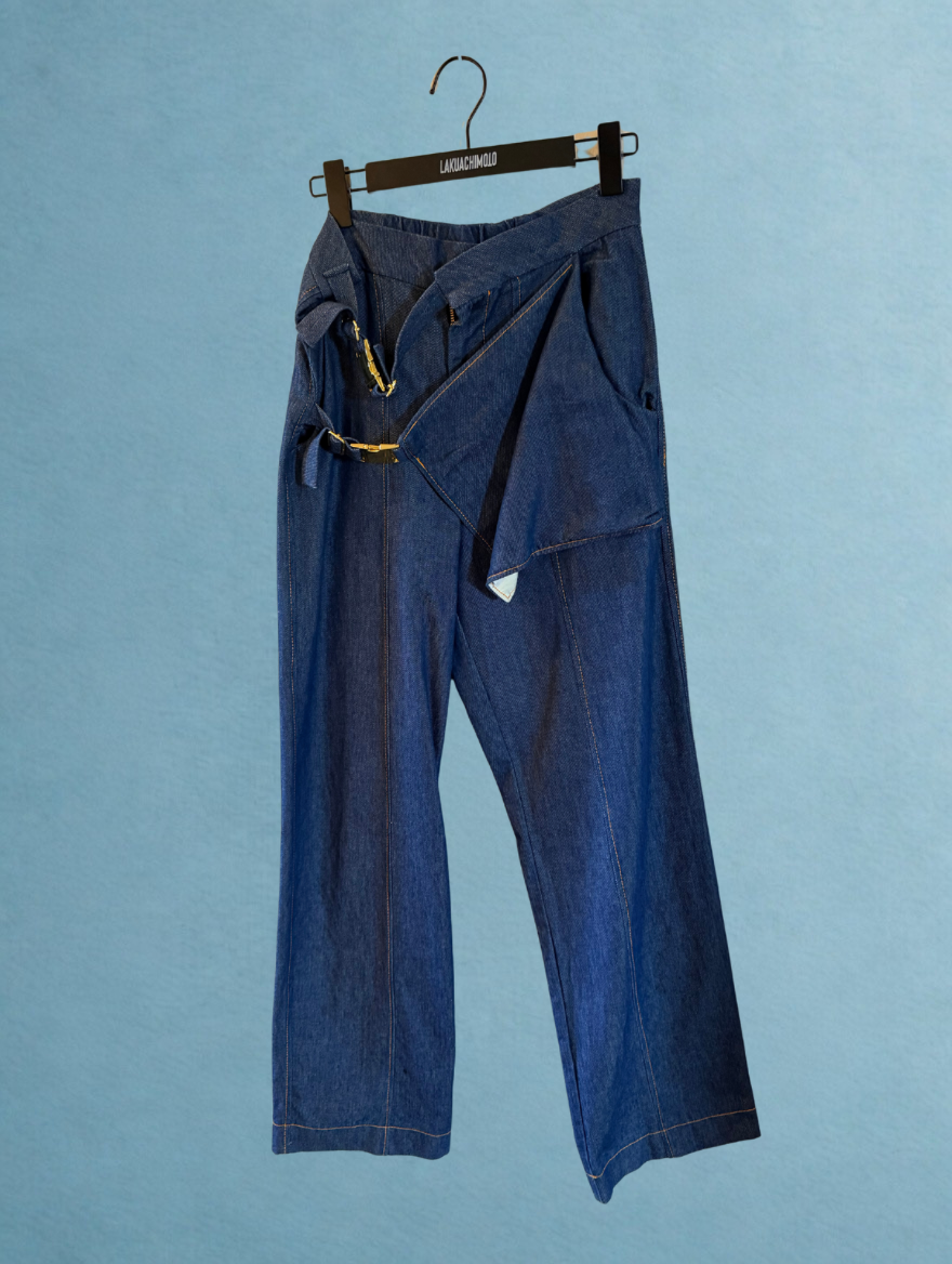 Pantalon Élégant couleur Bleu Lakuachimoto