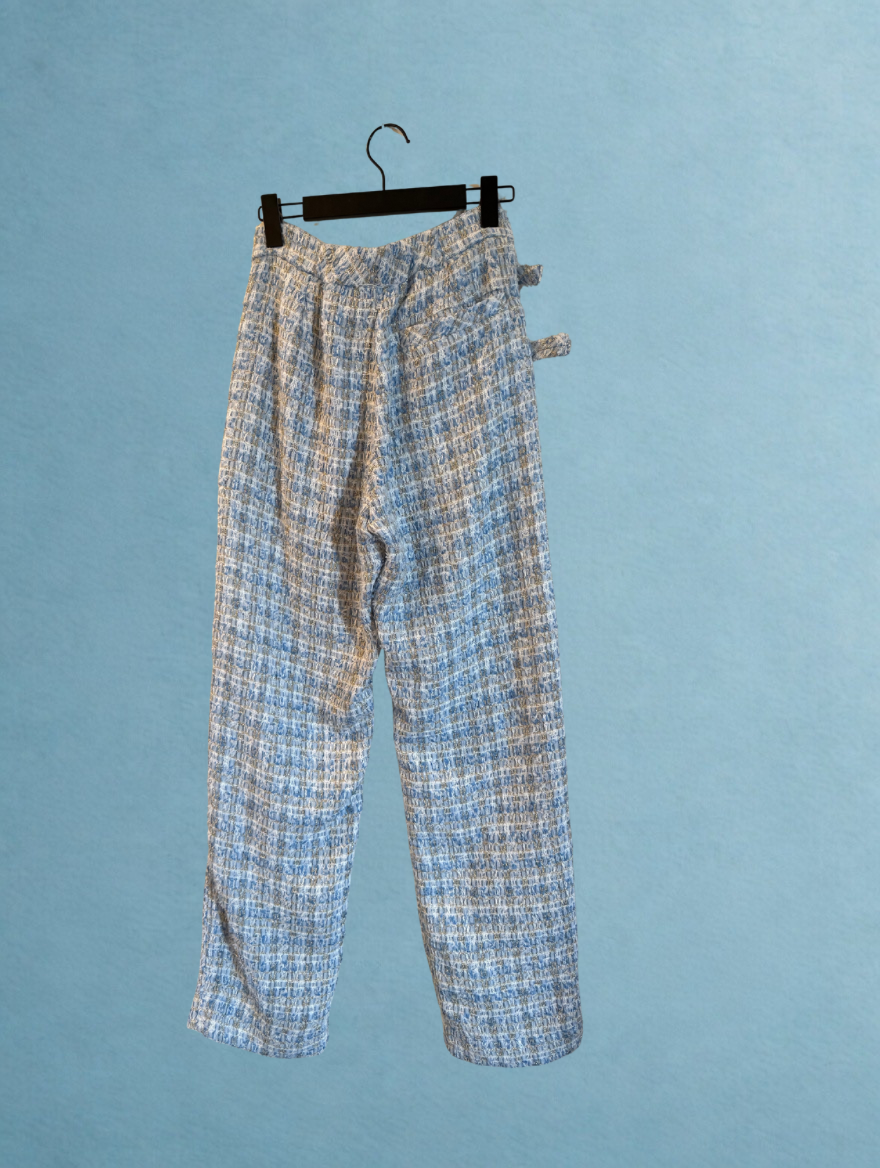 Pantalon en Tweed couleur Bleu Clair