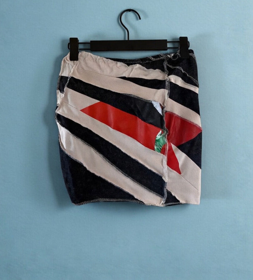 Mini Jupe Déconstruit couleur Beige Créma-Braise LAKUACHIMOTO