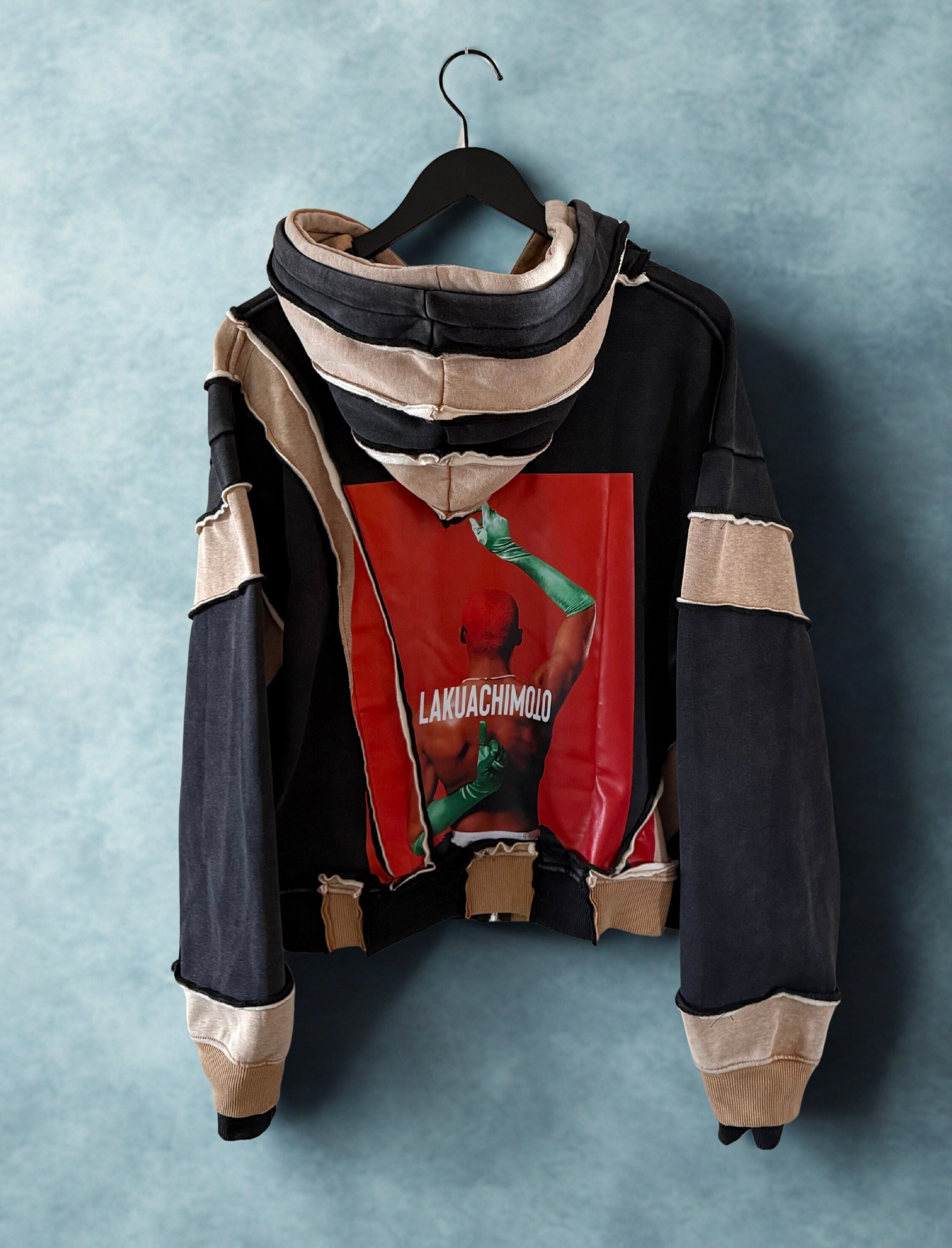 Hoodies Déconstruit couleur sable délavé-braise LAKUACHIMOTO