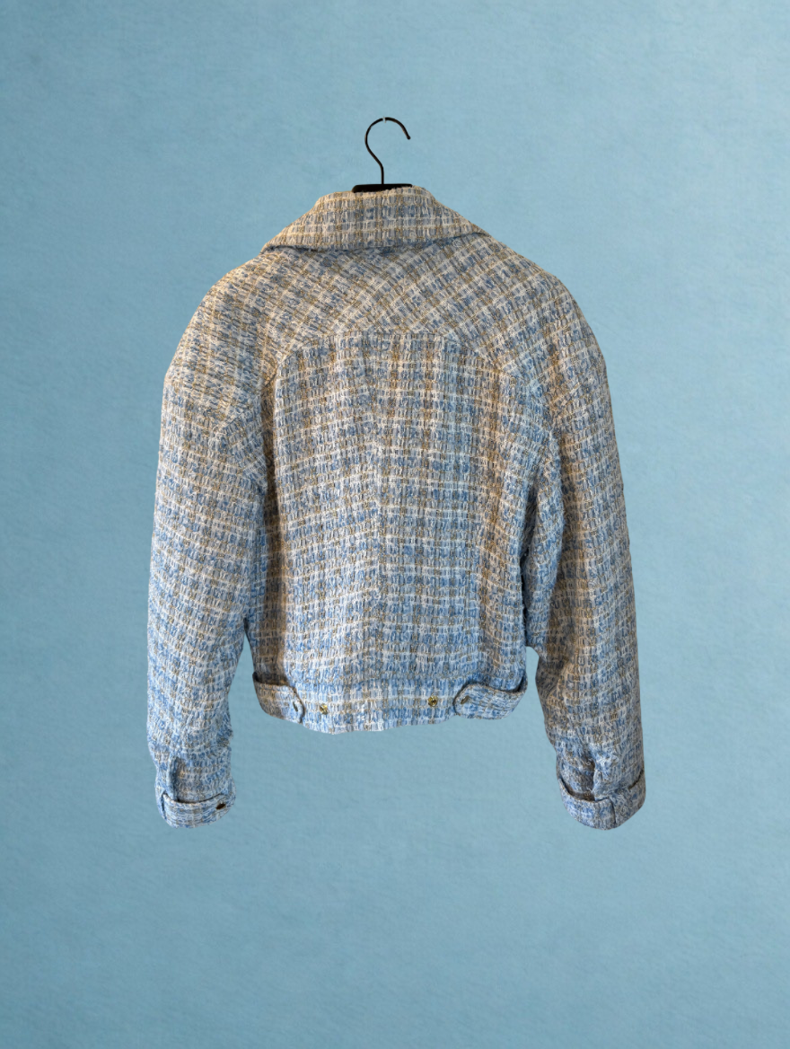 Veston en Tweed couleur Bleu Clair LAKUACHIMOTO